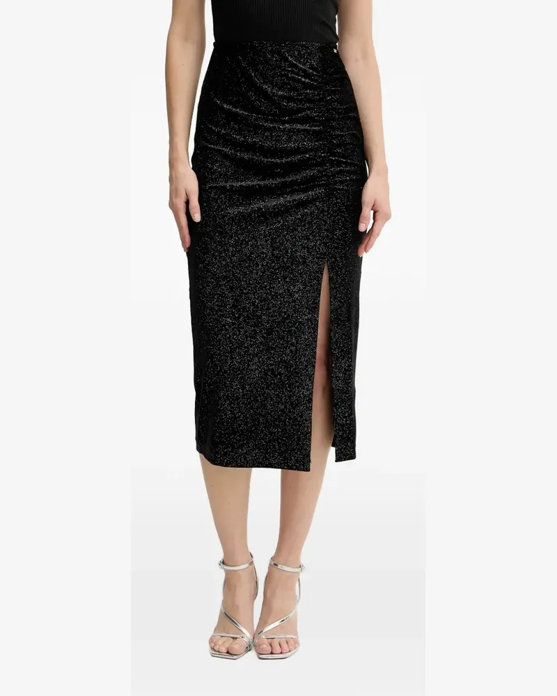 Armani Exchange Midirock mit Raffungen - Schwarz Schwarz