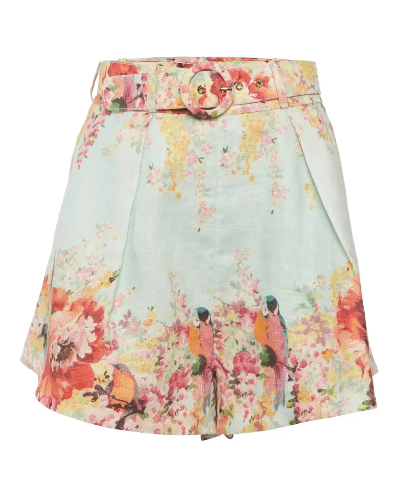 Zimmermann Shorts mit Blumenprint - Blau Blau
