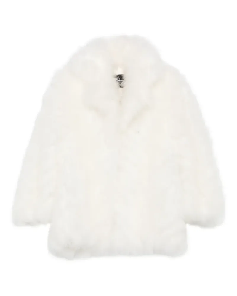 Simonetta Ravizza Vincent Mantel aus Faux Fur mit fallendem Revers - Weiß Weiß