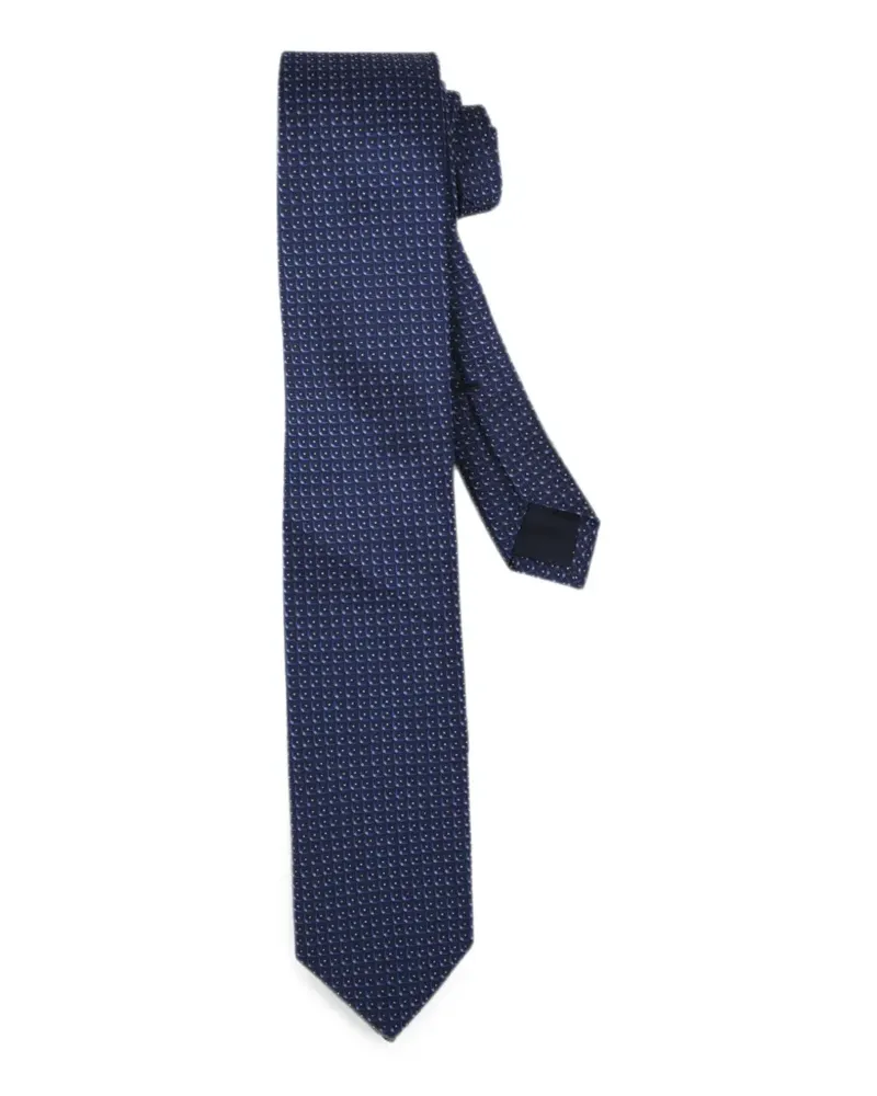 Corneliani Gemusterte Seidenkrawatte - Blau Blau