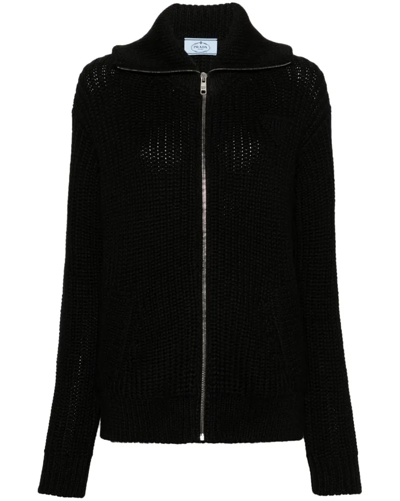 Prada Cardigan mit Reißverschluss - Schwarz Schwarz