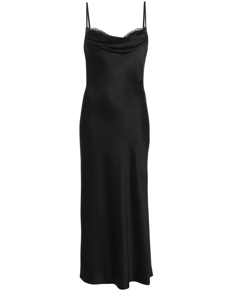 Alexander McQueen Drapiertes Midikleid - Schwarz Schwarz