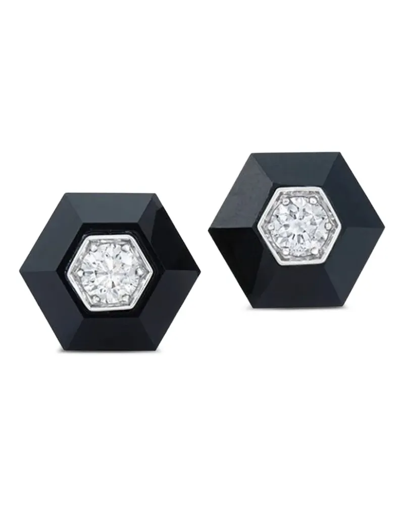 Fred Leighton 18kt Jade Weißgoldohrringe mit sechseckigem Design - Silber Silber
