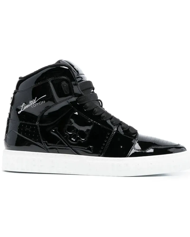 Philipp Plein Super Street Skull Bones High-Top-Sneakers - Schwarz Schwarz