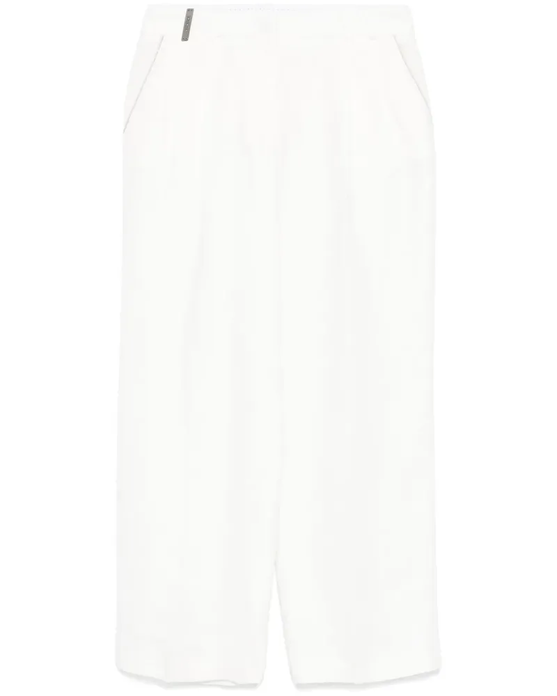 Peserico Gabardine-Hose aus Leinen - Weiß Weiß