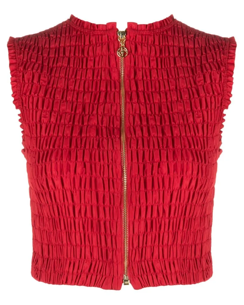 Patou smocked crop top Red