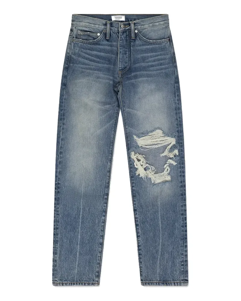 RHUDE Jeans im Distressed-Look mit Tragefalten - Blau Blau