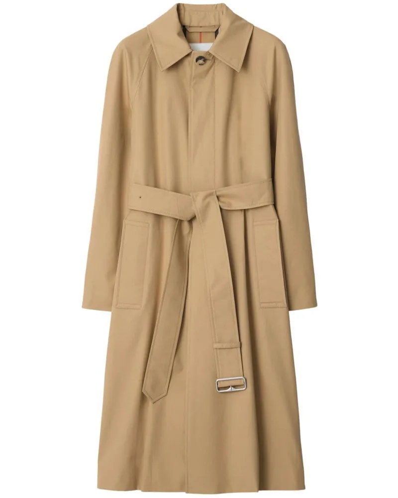 Burberry Langer Gabardine-Mantel - Nude Nude