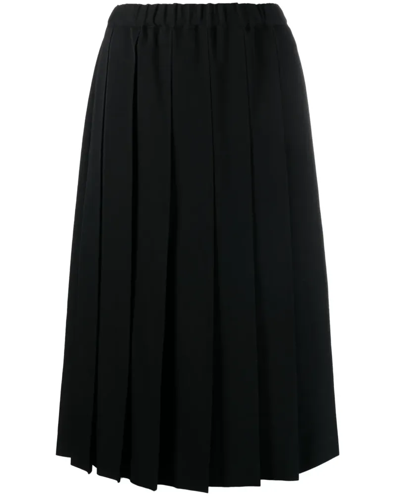 Comme des Garçons Rock mit Falten - Schwarz Schwarz