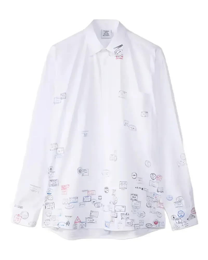 VETEMENTS Hemd mit grafischem Print - Weiß Weiß