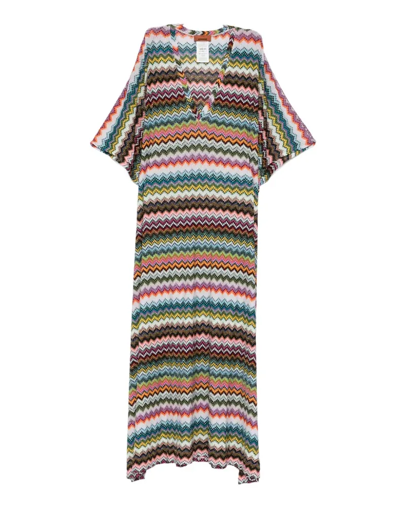 Missoni V-neck chevron maxi dress - Weiß Weiß