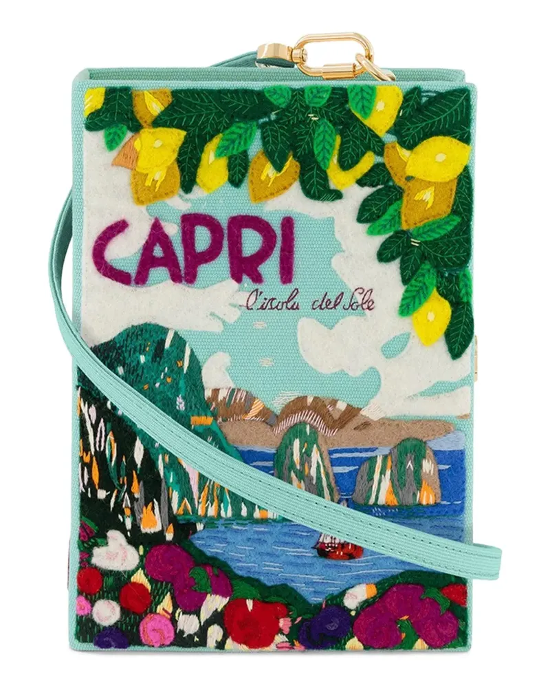 Olympia Le-Tan Capri Clutch mit Zitronen - Blau Blau