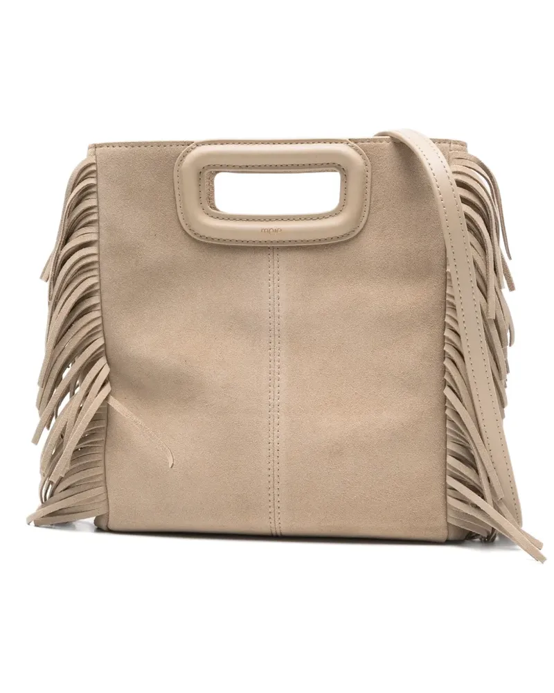 Maje Tote Bag mit Fransen - Nude Nude
