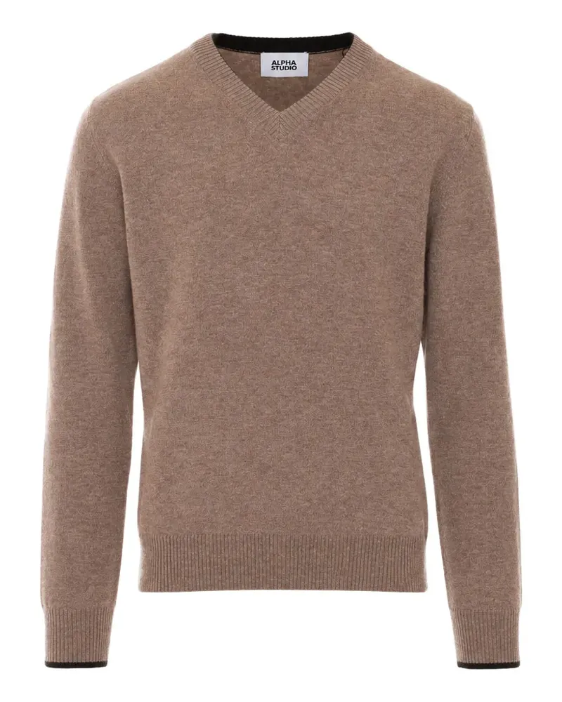 Alpha Studio V-neck sweater - Nude Nude