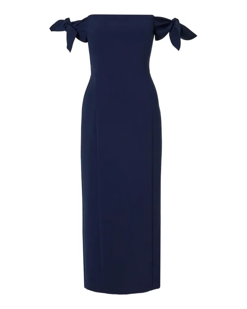 Carolina Herrera New York off-shoulder midi dress - Blau Blau