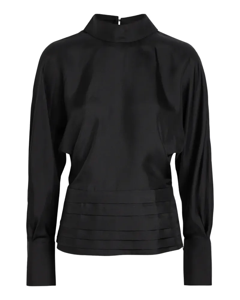 Róhe Oberteil mit Stehkragen - Schwarz Schwarz