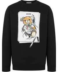 Moschino Sweatshirt mit Teddy-Print Schwarz