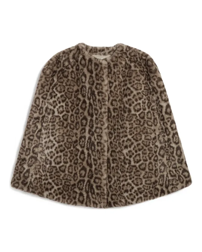 APPARIS Sloane leopard-print cape - Braun Braun