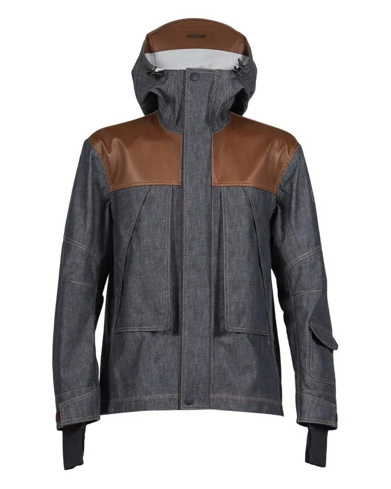 Moncler Langtang hooded panelled jacket - Blau Blau