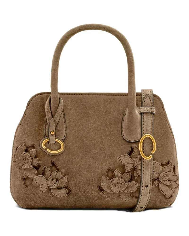 Oscar de la Renta The Mini Ivy Tote Bag aus Wildleder - Braun Braun