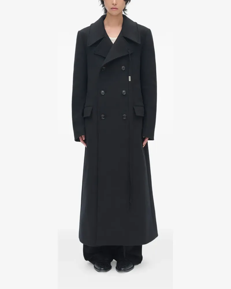 Ann Demeulemeester Doppelreihiger Mantel - Schwarz Schwarz