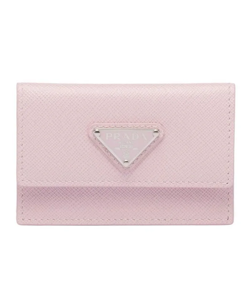 Prada Kartenetui mit Schild - Rosa Rosa