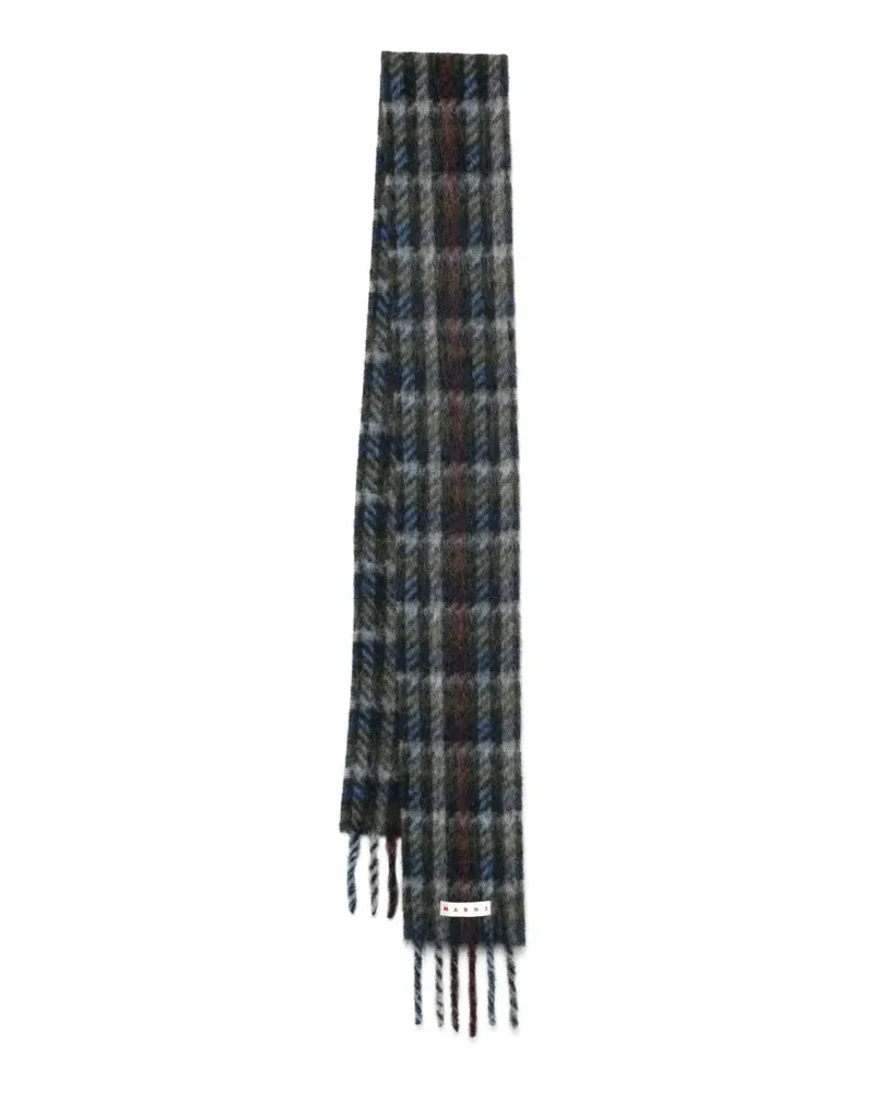 Marni Schal mit Logo-Patch - Blau Blau