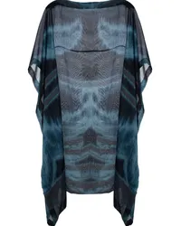 Giorgio Armani Schal mit Batik-Print Blau