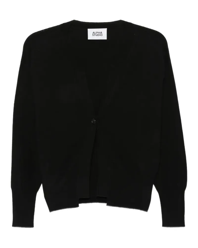 Alpha Studio Cardigan mit Knopfverschluss - Schwarz Schwarz