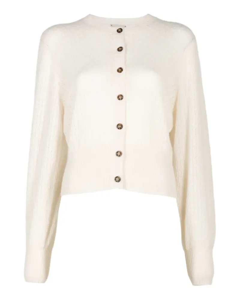 Le Kasha 1918 Gaya pointelle-knit cardigan - Weiß Weiß