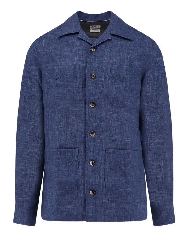 Brunello Cucinelli buttoned front-pocket shirt - Blau Blau