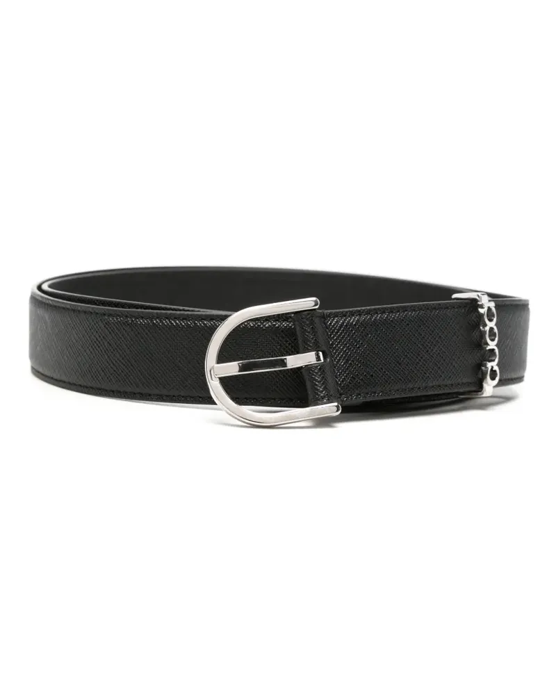 Gucci stirrup-buckle leather belt - Schwarz Schwarz