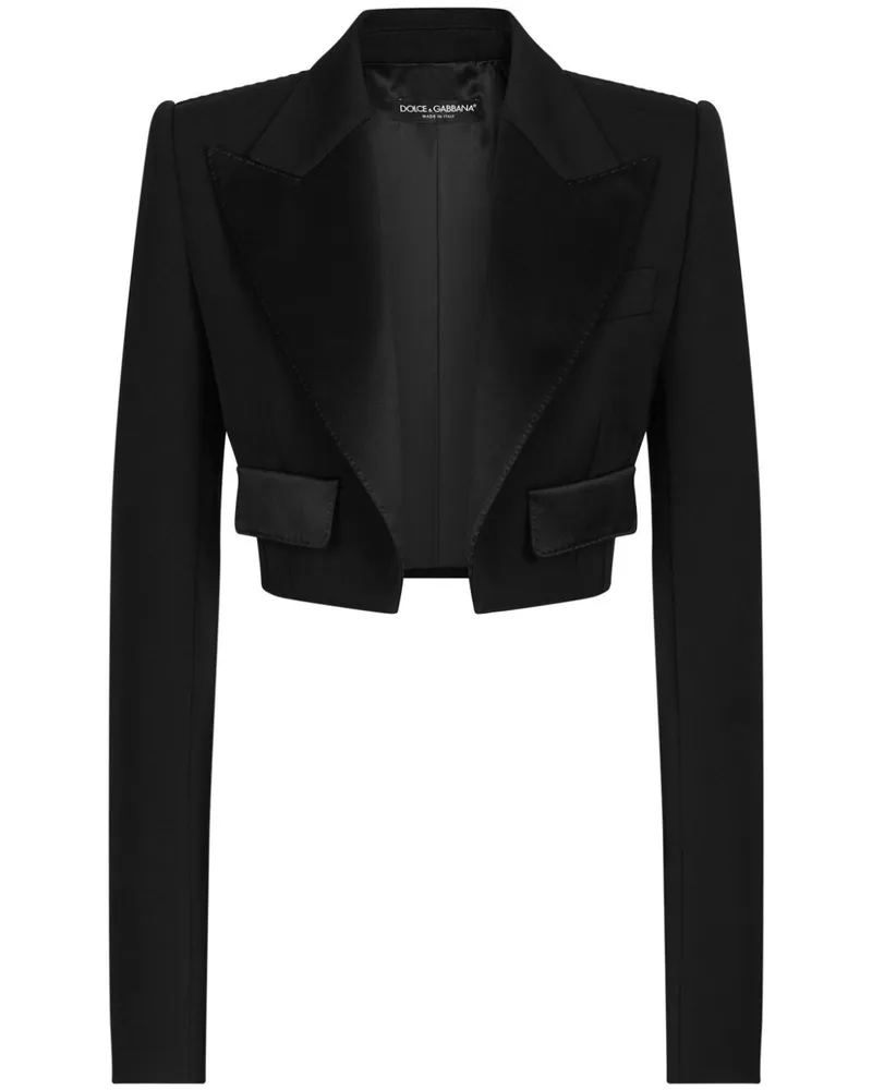 Dolce & Gabbana Cropped-Jacke aus Garbadine - Schwarz Schwarz