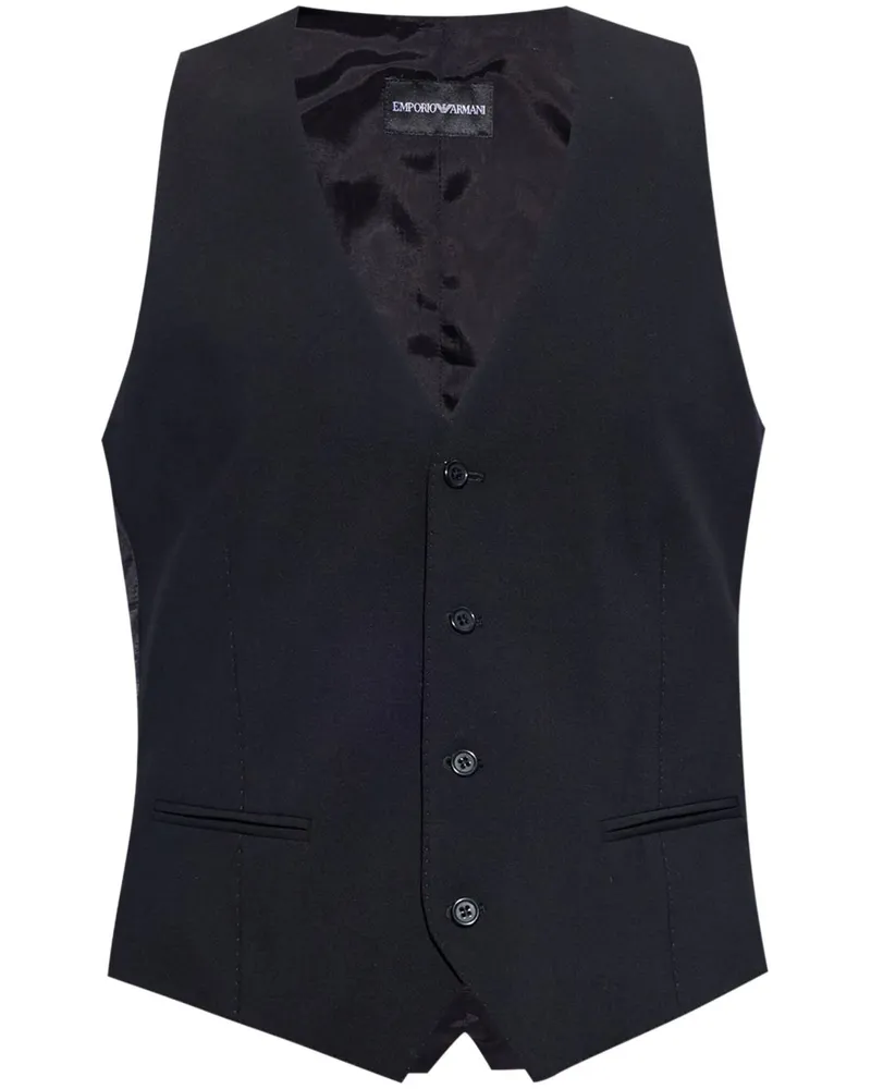 Emporio Armani Weste aus Wolle - Schwarz Schwarz