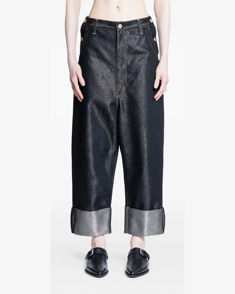 Junya Watanabe Jeans im Metallic-Look - Schwarz Schwarz