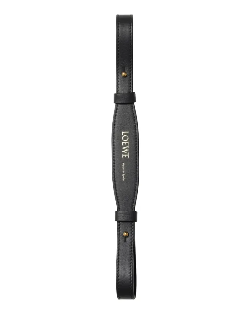 Loewe logo-embossed leather strap - Schwarz Schwarz