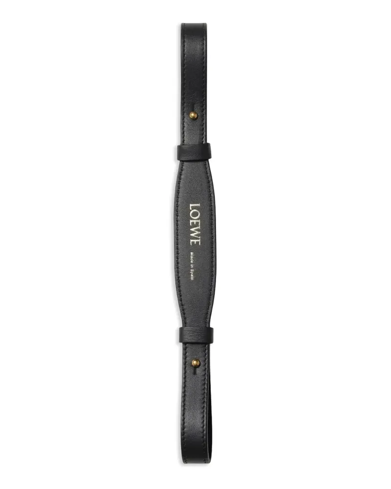 Loewe logo-embossed leather strap - Schwarz Schwarz