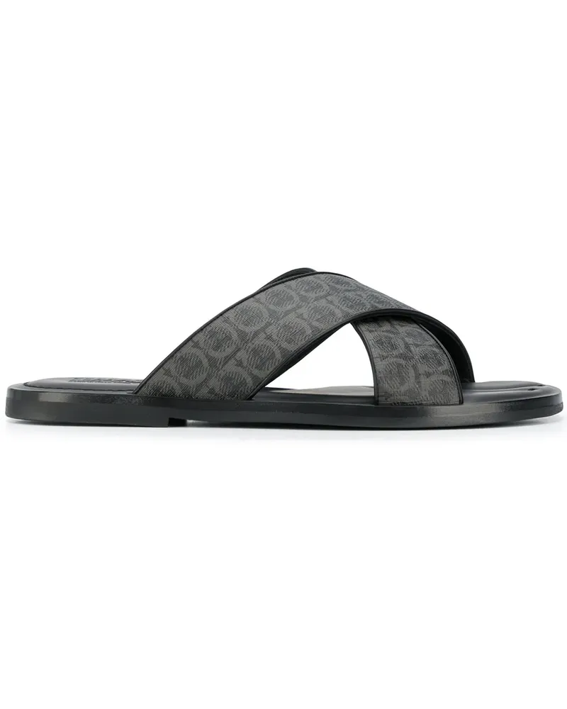 Ferragamo Pantoletten mit Gancini-Logo - Grau Grau