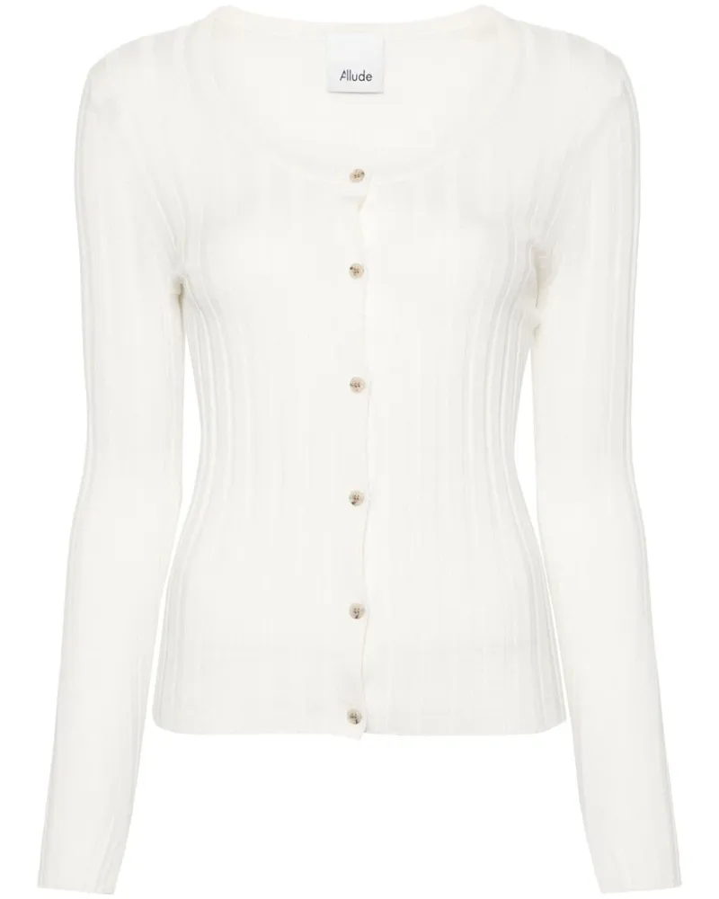 ALLUDE Gerippter Cardigan - Nude Nude