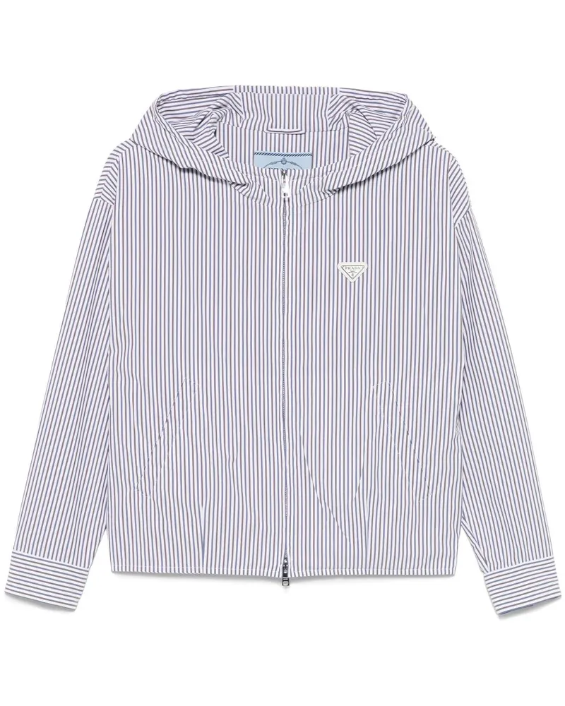 Prada Gestreifte Jacke - Weiß Weiß