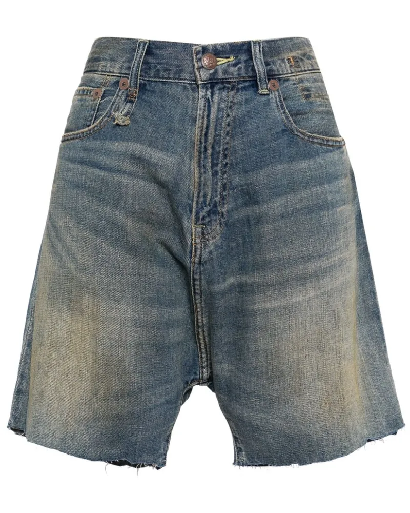 R13 Hoch sitzende Jeans-Shorts Blau