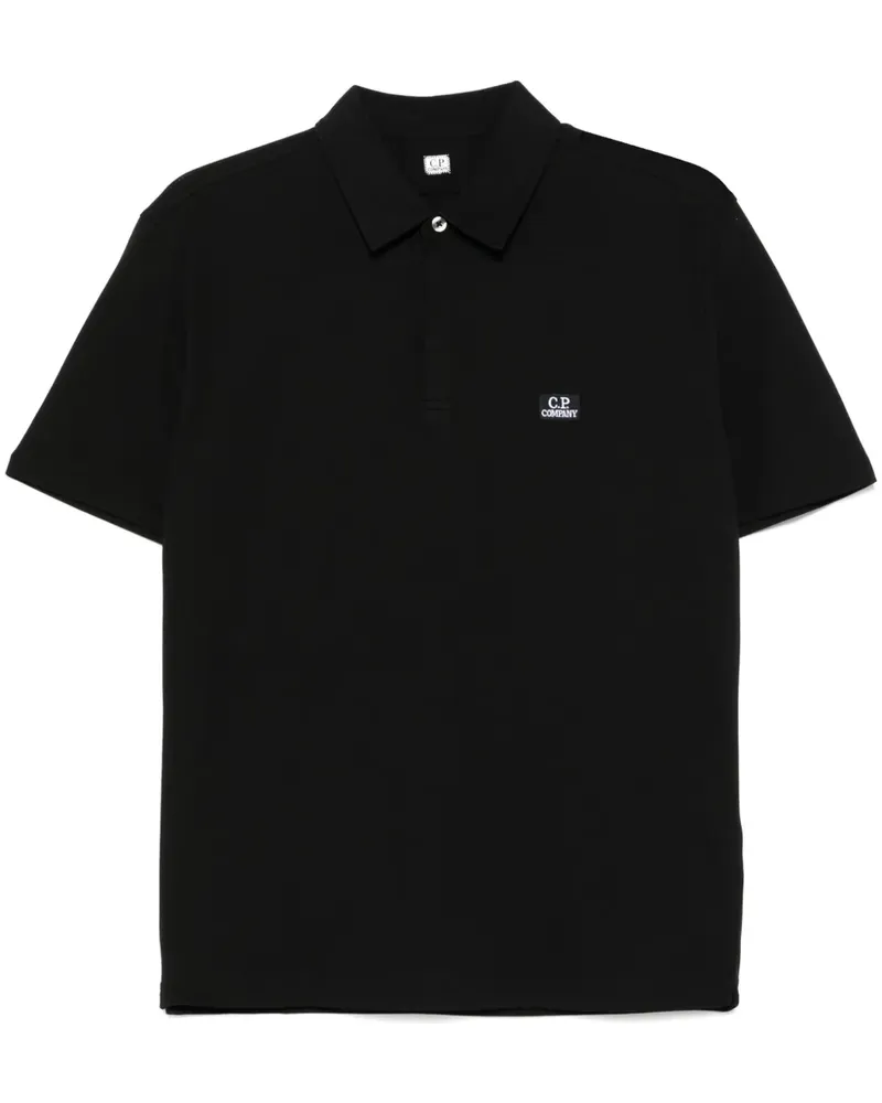 C.P. Company Poloshirt mit Logo-Patch - Schwarz Schwarz