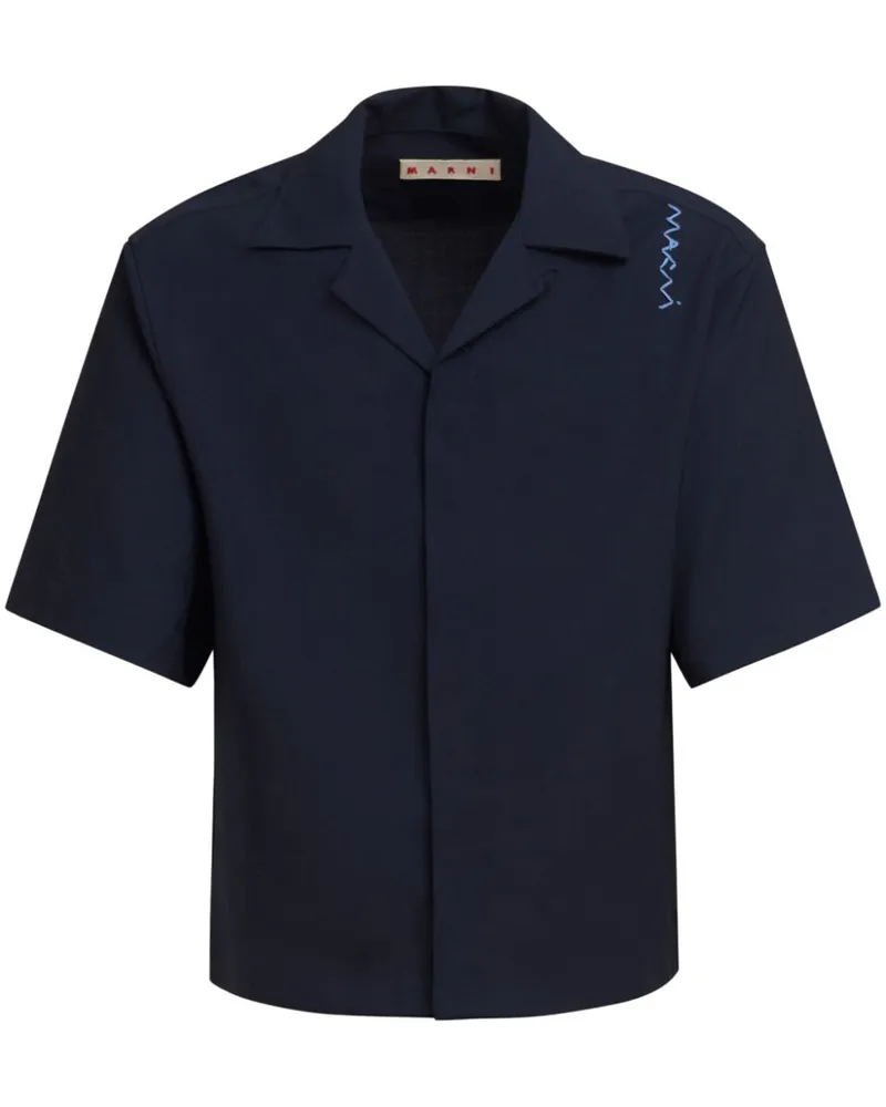 Marni Hemd mit Logo-Stickerei - Blau Blau
