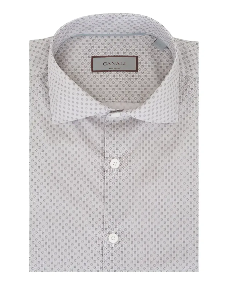 Canali Hemd mit Medaillon-Print - Nude Nude