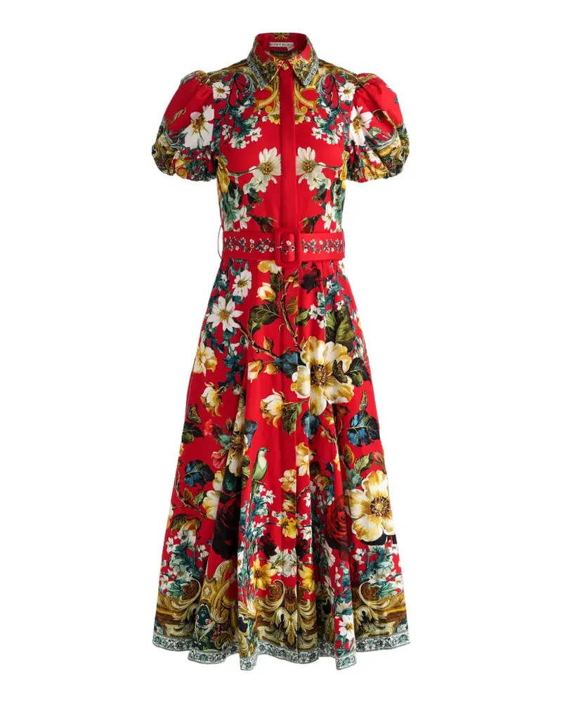 Alice + Olivia Henrietta floral-print belted midi dress - Rot Rot