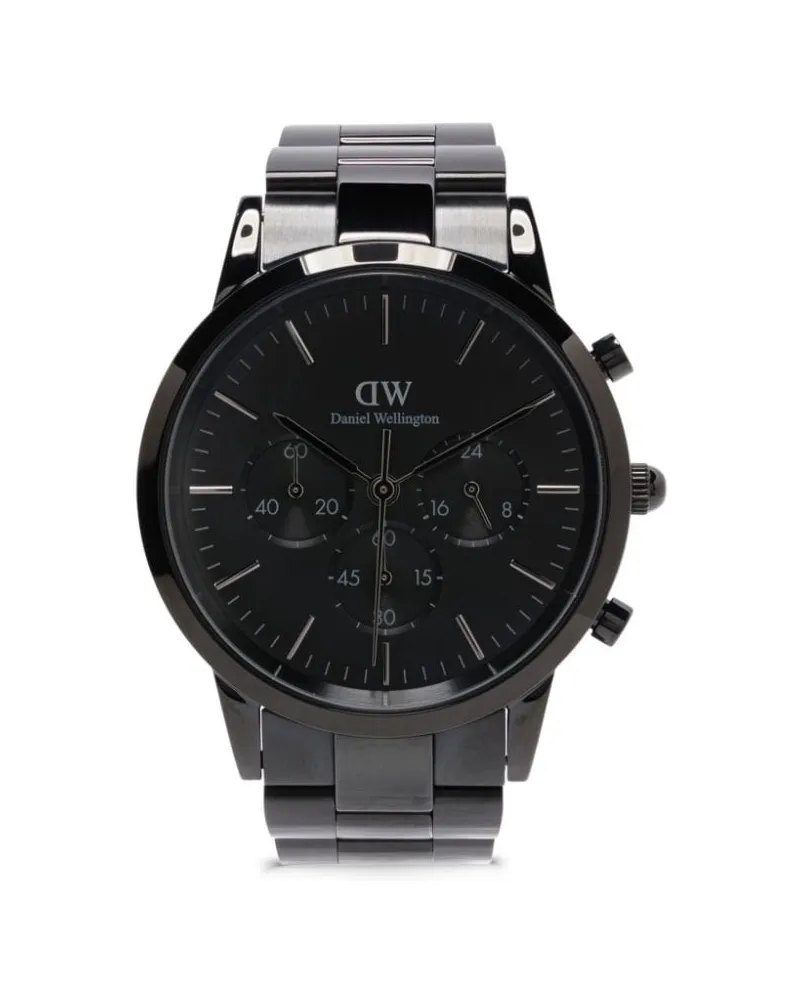 Daniel Wellington Iconic Chronograph Link 42mm - Schwarz Schwarz