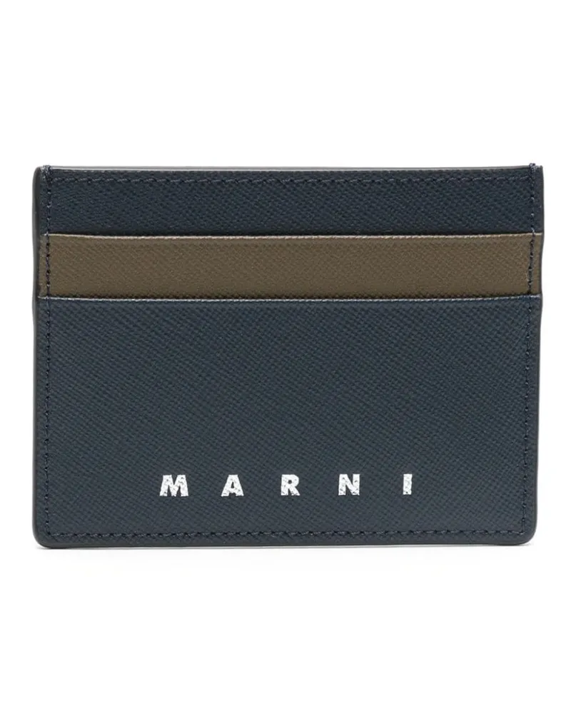 Marni Kartenetui mit Logo-Prägung - Blau Blau