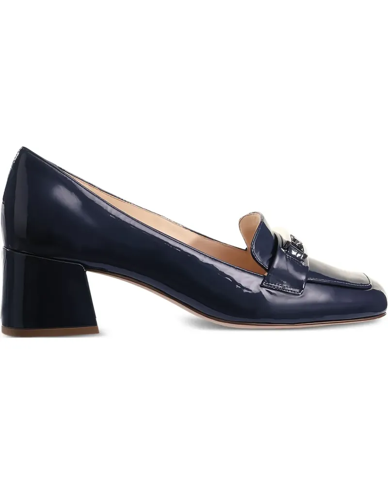 Högl Helen Loafer aus Lackleder mit Blockabsatz - Blau Blau