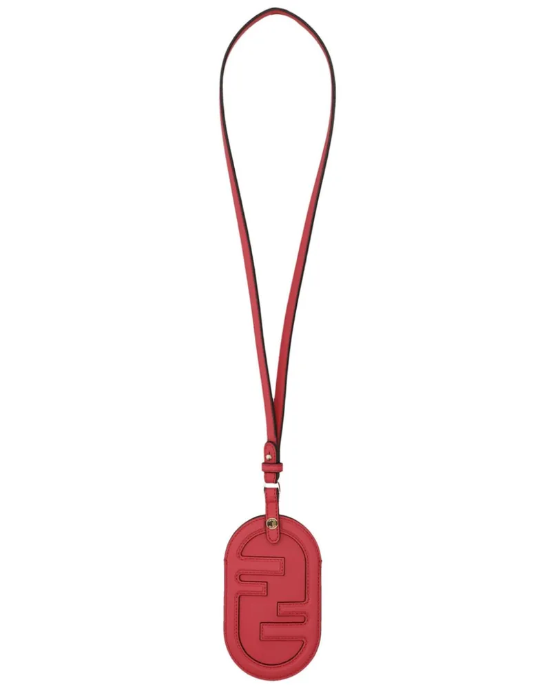 Fendi Namensschild aus Leder - Rot Rot