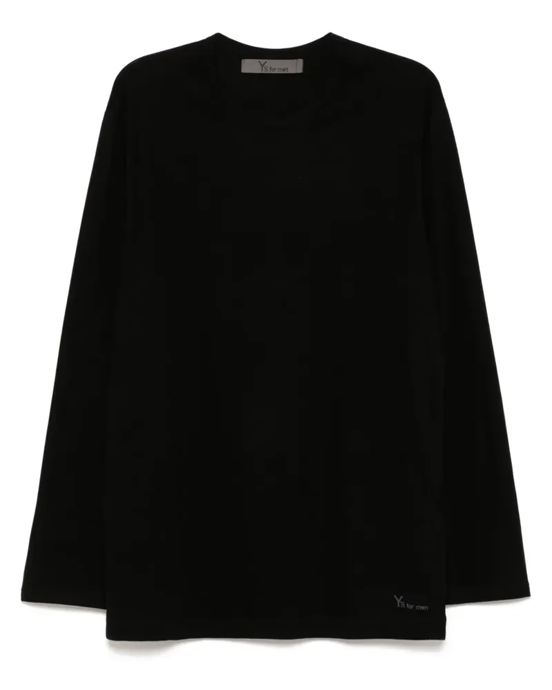 Yohji Yamamoto T-Shirt mit Logo-Print - Schwarz Schwarz